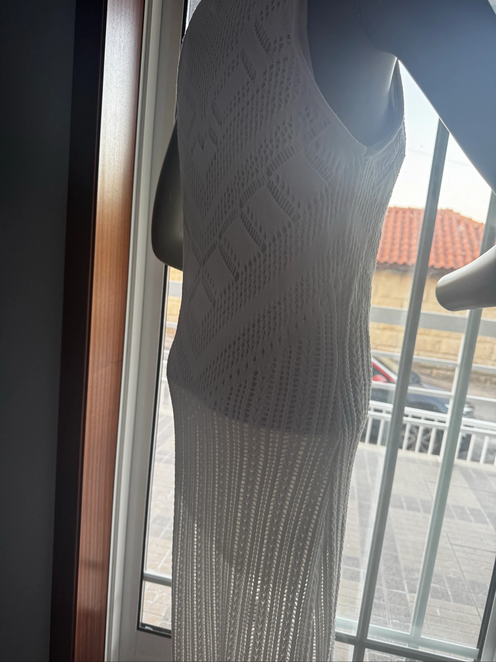 Vestido blanco de punto Springfield L – 100% Algodón – Usado 1 vez – photo 4